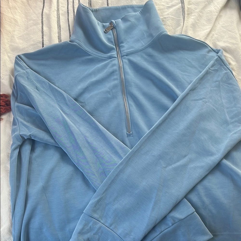Athleta Blue Quarter-Zip Pullover